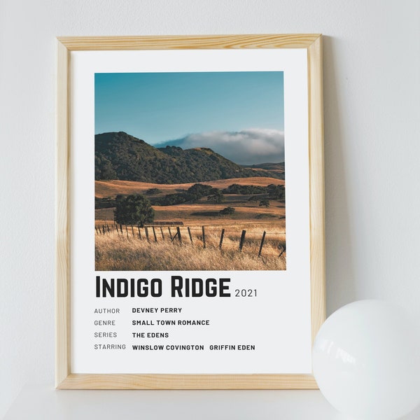 Polaroid Style Book Poster | Indigo Ridge | minimalist book poster | Bookish Gift | BookTok romance lover | Instant Download