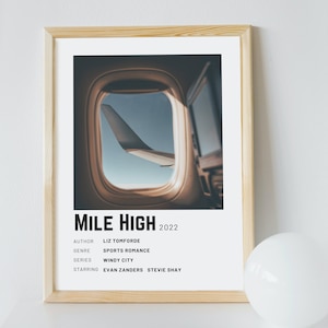 Polaroid Style Book Poster | Mile High | minimalist book poster | Bookish Gift | BookTok romance lover | Instant Download