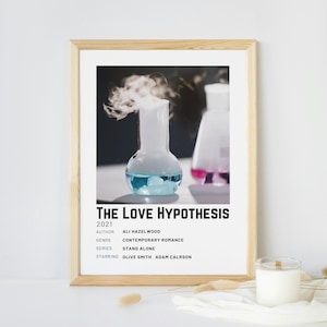Polaroid Style Book Poster | The Love Hypothesis  | minimalist book poster | Bookish Gift | BookTok romance lover | Instant Download