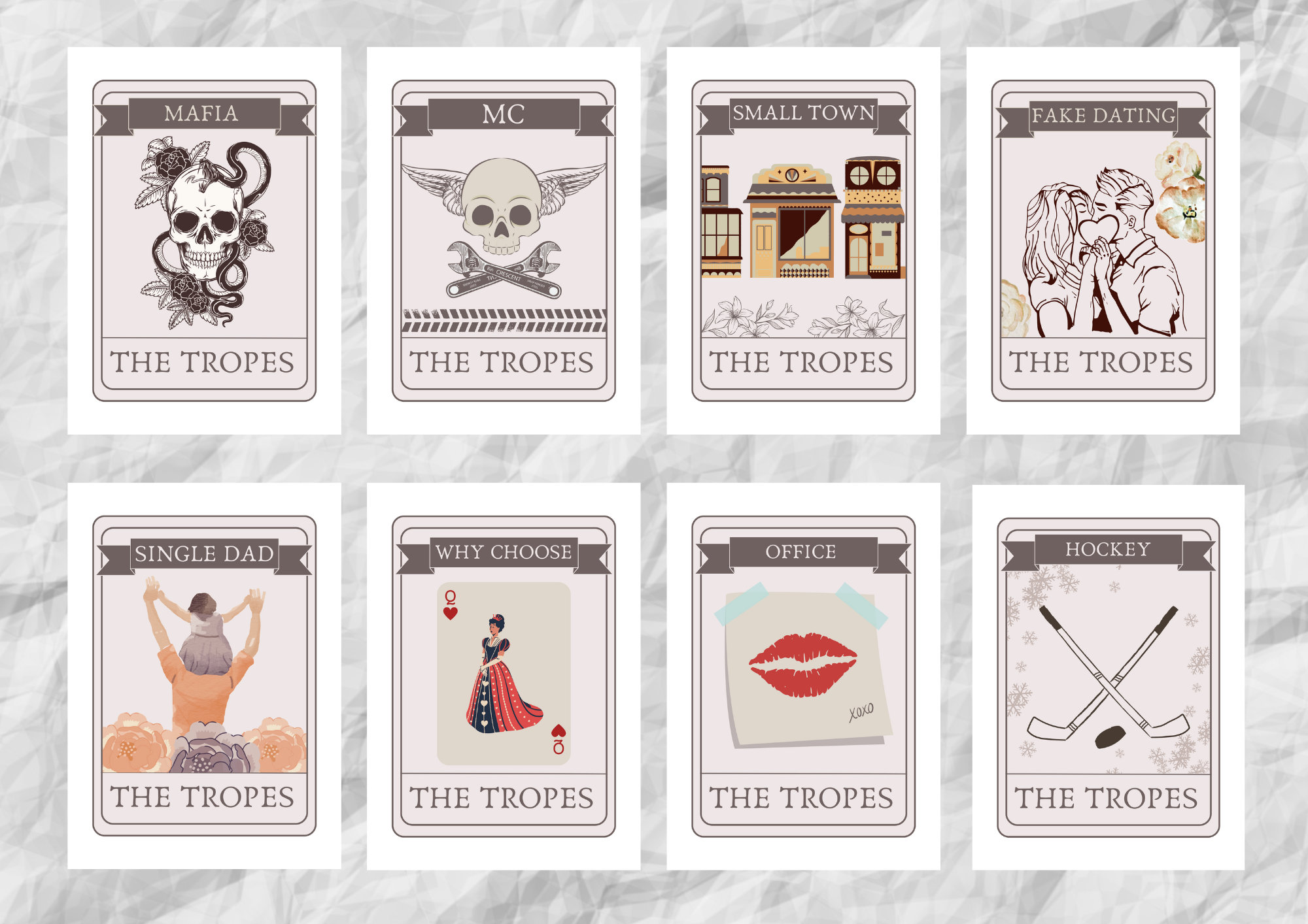 Slow Burn Romance Book Trope Tarot Card Bookish Print DIGITAL DOWNLOAD