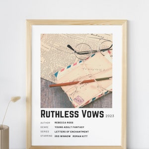 Polaroid Style Book Poster | Ruthless Vows Divine Rivals  | minimalist book poster | Bookish Gift | BookTok romance lover | Instant Download