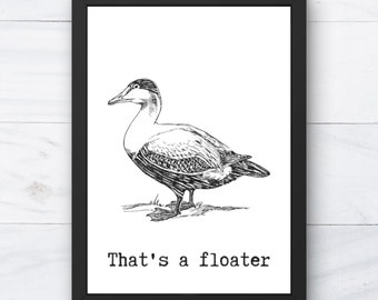 Lámina de baño de pato divertido: Decoración original para el hogar (descarga digital)
