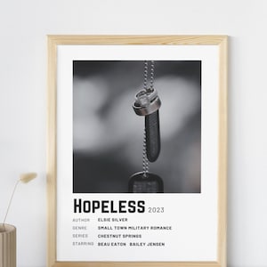 Polaroid Style Book Poster| Hopeless Chestnut Springs | minimalist book poster | Bookish Gift | BookTok romance lover | Instant Download