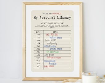 Unique Bookworm Gift - Bookish Book Club Library Card Print - Perfect for Book Lovers and Bibliophiles!
