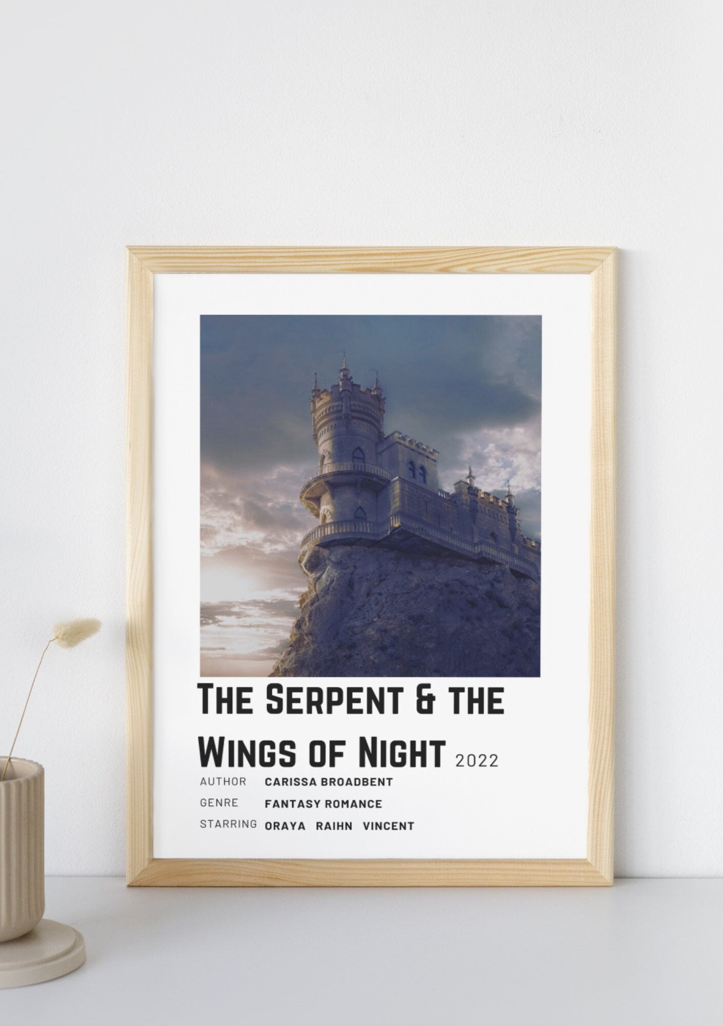 Polaroid Style Book Poster | The Serpent and the Wings | minimalist book poster | Bookish Gift | BookTok romance lover | Instant Download