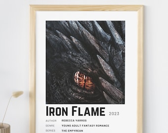 Polaroid Style Book Poster| Iron Flame Fourth Wing | minimalist book poster | Bookish Gift | BookTok romance lover | Instant Download