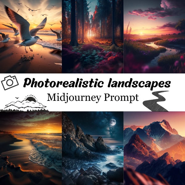 Stunning photorealistic landscapes midjourney prompt, Professional Ai Prompts, Nature Art Prints, Best Ai Art