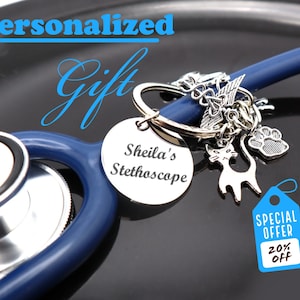 Personalized Stethoscope ID Name Tag Engraved With Your Name Or Message, Gift for Veterinary Vet Tech Week, Custom Nurse Graduation Gifts
