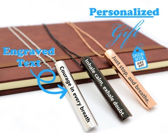 Personalized Breathing Necklace To Release Anxiety, Custom Anxiety Necklace For Mindful Breathing and Meditation, Natural Stress Relief Tool