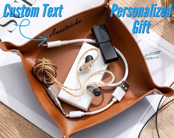 Personalized Valet Catch All Tray For Your Daily Essentials, Custom Made Valet Tray And Jewelry Organizer, Catch All Valet Tray For Office