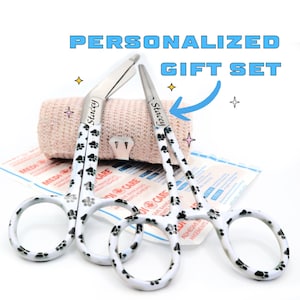 Conjunto de presente personalizado para técnico veterinário e apreciação de enfermeiros com tesoura de bandagem e hemostato | Presente para enfermeiros e veterinários Vet Tech Gifts