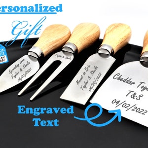Personalized Cheese Knife Set Engraved With Your Message, Custom Charcuterie Knives For Cheese and Charcuterie Board, Housewarming Gifts