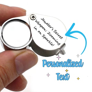 Custom Engraved Jewelers Magnifying Loupe Personalized With Your Message for Watchmakers, Hobbyists, Coin Stamp Collectors, And Gemologists