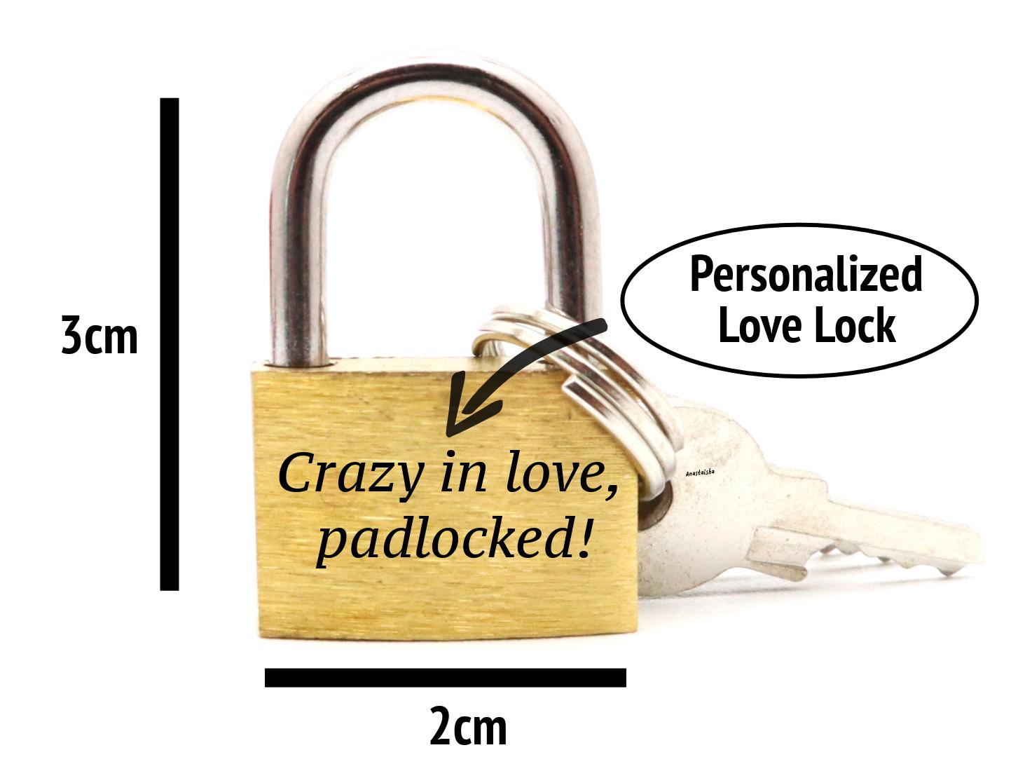 Personalized Love Lock – Custom Laser-Engraved Padlock With Your Own Message, Shiny Black Finish – Great For Anniversaries, Weddings, Valentines, Or Just Because