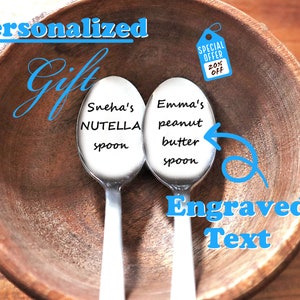 Personalized Custom Silverware Spoon For Special Occasion, Engraved Cutlery Spoon And Fork Set With Gift Message For Back To School Gift