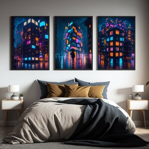 3 piezas de arte de pared generadas por IA, descarga digital, wall art set.
