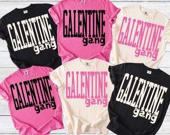 Comfort Colors Galentines Gang Shirt Galentines Day Party T-Shirt For Women Matching Valentine Gift for Best Friends Girls Night Group Tee