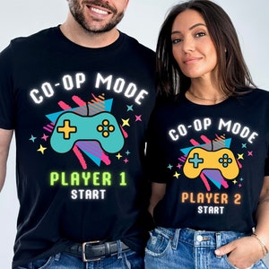 Player 1 Of 2 Retro Video Game Matching T-Shirt Set Player 1 Of 2 Retro Video Game Matching T-Shirt Set