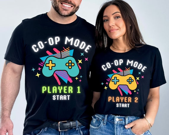 Player 1 Of 2 Retro Video Game Matching T-Shirt Set Player 1 Of 2 Retro Video Game Matching T-Shirt Set