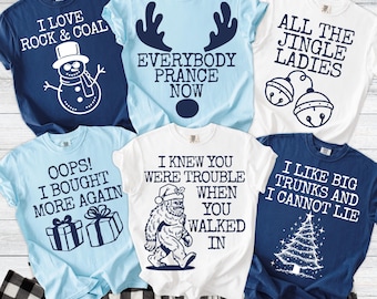 Funny Family Christmas Pajamas Family Christmas PJs Christmas Song Puns Matching Family Christmas Pajamas Family Christmas Shirts Group