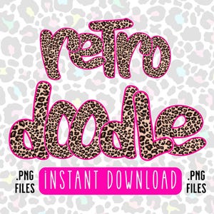 Alfabeto Doodle Retro PNG, Pacote de Letras do Alfabeto com Estampa de Chita, Rabiscos Desenhados à Mão, Design de Conjunto Alfa de Sublimação PNG, Letras Alfa Doodle