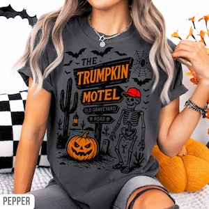 Comfort Colors Halloween Trumpkin Shirt President Donald Trump 2024 Shirt Trump Fight Ghost Republican Halloween Gift Trump Halloween Tee