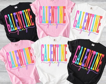 Comfort Colors Galentines Gang Shirt Galentines Day Party T-Shirt For Women Matching Valentine Gift for Best Friends Girls Night Group Tee