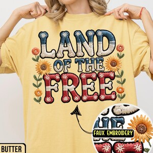Komfortfarben Kokette 4. Juli Shirt, Amerikanische Flagge Shirt, USA Tshirt, Retro 4. Juli Shirt, Gedenktag Shirt, Faux Stickerei