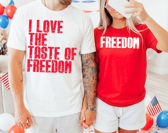 Fourth of July Couples Drinking Shirts Raunchy Couples 4th of July Inappropriate Independence Day Matching Bar Crawl His Hers Husband Wife