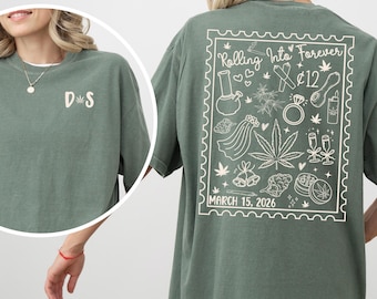 Stoner Matching Couple Shirts Marijuana 420 Husband and Wife Anniversary Gift Cannabis Weed Newlyweds Wedding Present Pot Leaf His Hers Tee