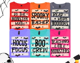 Comfort Colors Group Halloween Teacher Shirts Funny Custom Matching Group Teacher Tees Spooky Teacher Team Shirts Teacher Halloween Tee