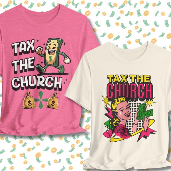 Tax The Church Anti Religion Matching Couple Shirts, Anti Christian Gift for Atheist Agnostic, Satanic Baphomet, Exchristian exvangelical