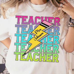 Personalized Teacher Name Shirt, Custom Teacher Gift, Back to School T-Shirt, Teacher Team Shirts, Comfort Colors Teacher TShirt, Trendy Tee