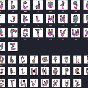Retro Doodle Alphabet PNG, Transparent Alphabet Letters Bundle, Hand ...