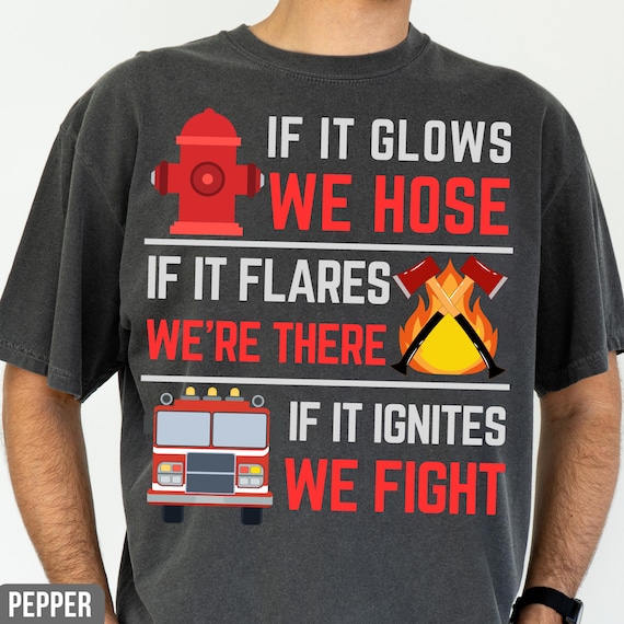 Pompiere Maglietta Vigili Del Fuoco T-Shirt Nero, Vigili Del Fuoco - Main Image