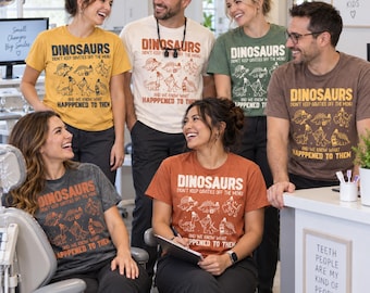 Dental Thanksgiving Shirt Funny Dentist Tee Dental Hygienist Assistant Team Office Turkey Day Gift Dinosaur Dental Staff Holiday Top Crew