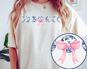 Celestial Shirt, Moon Phase T-Shirt, Mystical Moon And Sun Shirt, Coquette Moon Shirt, Crescent Moon Shirt, Lunar Phases Shirt, Witchy Gift