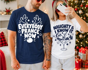 Funny Matching Christmas Couple Shirts Holiday Song Pun Tees Husband Wife Boyfriend Girlfriend Xmas Party Gift His Hers Festive Tops Set