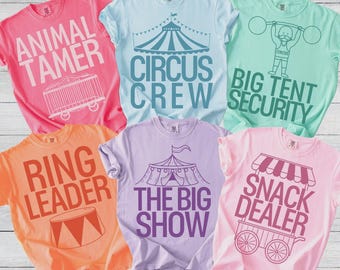 Circus Birthday Shirts Circus Party Matching Family Shirt Summer Carnival Themed Birthday Matching T-shirt Birthday Crew Mommy and Me Mini