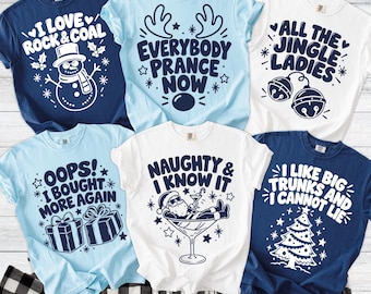 Funny Family Christmas Pajamas Family Christmas PJs Christmas Song Puns Matching Family Christmas Pajamas Family Christmas Shirts Group