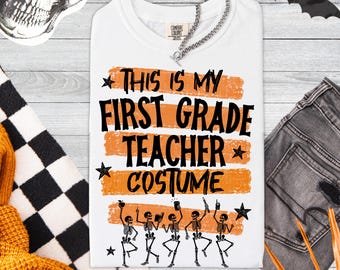 1st Grade Halloween Teacher Shirt First Grade Halloween Teacher Group Halloween Elementary School Tee Spooky Teacher Gift Comfort Colors
