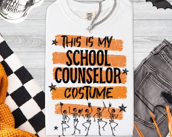 Comfort Colors Halloween School Counselor Shirt School Counseling Gift Mental Health Shirts Counselor School Tee School Therapist Shirt