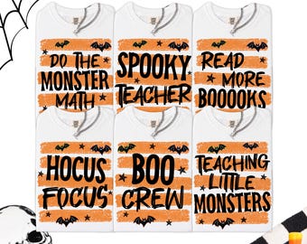 Comfort Colors Group Halloween Teacher Shirts Funny Custom Matching Group Teacher Tees Spooky Teacher Team Shirts Teacher Halloween Tee