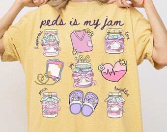 Comfort Colors Pediatric Nurse Shirt, Peds Nurse Shirt, Cute Pediatric Nurse Gift, Nurse Appreciation Gift, Nursing Student Graduation Gift