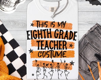 8th Grade Halloween Teacher Shirt Eighth Grade Halloween Teacher Group Halloween Middle School Tee Spooky Teacher Gift Comfort Colors