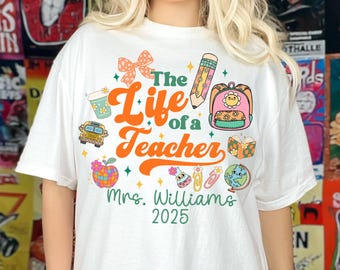 Comfort Colors Teacher Shirts School Staff Shirts Personalized Teacher Tees Kindergarten First Second Third Fourth Fifth Grade Teacher Team