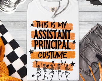 Assistant Principal Halloween Costume Shirt – Spooky Skeleton Teacher Tee