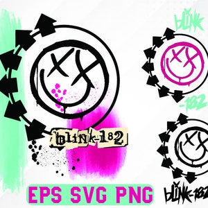 Blink 182 Svg, Blink 182 Png, Blink 182 shirt, Blink 182, Blink 182 patch, Blink 182 sticker, Blink 182 Smile Spray-paint Logo,Png Cut Files