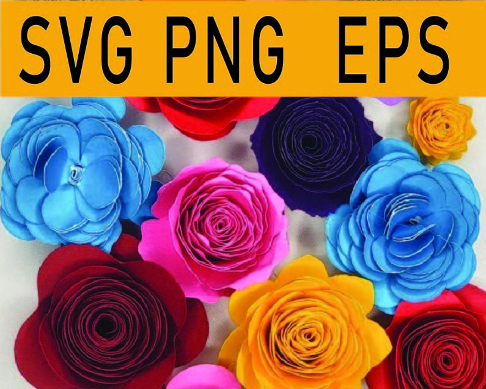 Rolled Flower Svg, Paper Flower Svg, Flower Svg, Flower Clipart, Floral Svg, 3D Flower Svg