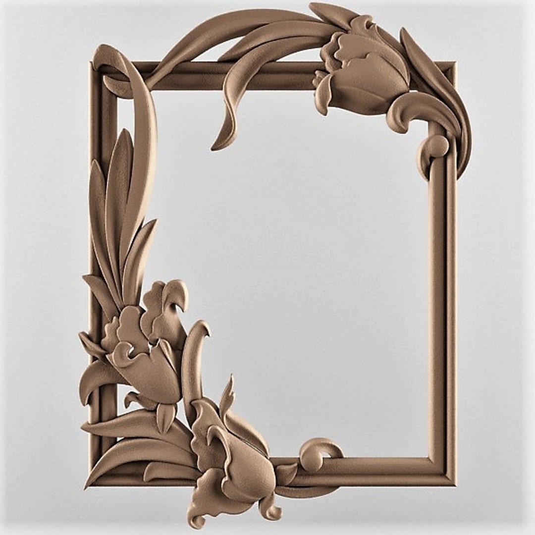 3D Frame STL, Carved 3D Model, Carving Frame, CNC Router Carving Artcam